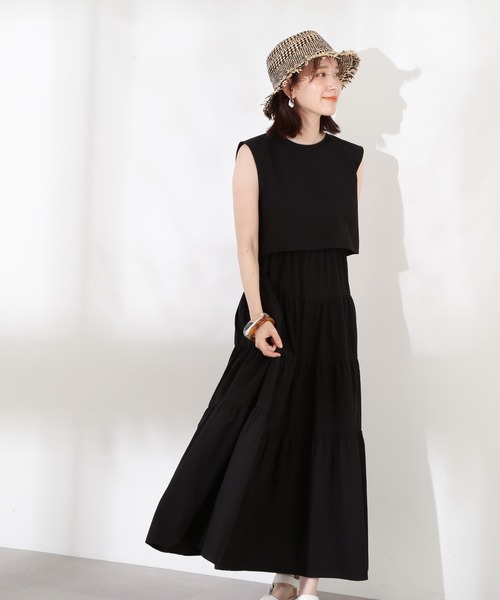 N.(N. Natural Beauty Basic)(エヌエヌナチュラルビューティーベーシック)の「【S Size Line】◆レイヤートップコットンキャミワンピース(ワンピース・レディース・ブラック/レッド/ブルー・SMALL/MEDIUM)」の9枚目の写真