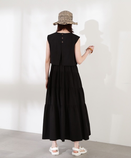 N.(N. Natural Beauty Basic)(エヌエヌナチュラルビューティーベーシック)の「【S Size Line】◆レイヤートップコットンキャミワンピース(ワンピース・レディース・ブラック/レッド/ブルー・SMALL/MEDIUM)」の11枚目の写真