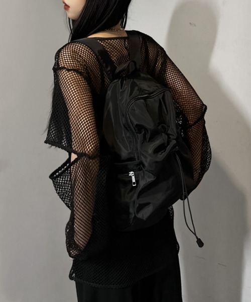 LVEU.（ラブユ.）の「【LVEU.】フロントドローコードバックパック（リュックサック） / バッグ 鞄 BAG リュック バックパック ドローコード A4 ブラック ZOZOTOWN限定（バックパック/リュック・レディース・ブラック・FREE）」の3枚目の写真