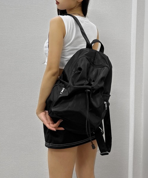 LVEU.（ラブユ.）の「【LVEU.】フロントドローコードバックパック（リュックサック） / バッグ 鞄 BAG リュック バックパック ドローコード A4 ブラック ZOZOTOWN限定（バックパック/リュック・レディース・ブラック・FREE）」の15枚目の写真