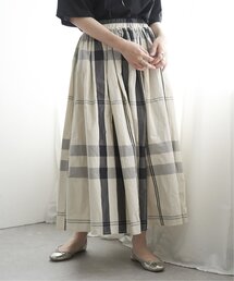 タフタチェックギャザースカート