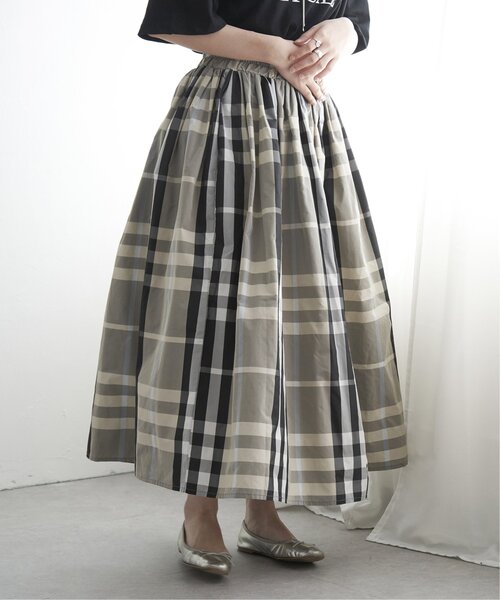 VENCEEXCHANGE（ヴァンスエクスチェンジ）の「タフタチェックギャザースカート（スカート・レディース・グリーン系/ブルー系/レッド系/ブルー/ブラック/オフホワイト/レッド/グリーン/グレー/ダークグリーン/エンジ/ネイビー/グリーン系その他/グリーン系その他2/その他1/ホワイト/ライトグレー/ライトカーキ・FREE）」の4枚目の写真