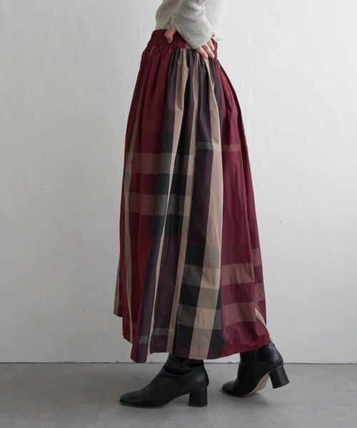 VENCEEXCHANGE（ヴァンスエクスチェンジ）の「タフタチェックギャザースカート（スカート・レディース・グリーン系/ブルー系/レッド系/ブルー/ブラック/オフホワイト/レッド/グリーン/グレー/ダークグリーン/エンジ/ネイビー/グリーン系その他/グリーン系その他2/その他1/ホワイト/ライトグレー/ライトカーキ・FREE）」の15枚目の写真