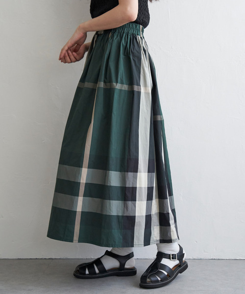 VENCEEXCHANGE（ヴァンスエクスチェンジ）の「タフタチェックギャザースカート（スカート・レディース・グリーン系/ブルー系/レッド系/ブルー/ブラック/オフホワイト/レッド/グリーン/グレー/ダークグリーン/エンジ/ネイビー/グリーン系その他/グリーン系その他2/その他1/ホワイト/ライトグレー/ライトカーキ・FREE）」の7枚目の写真