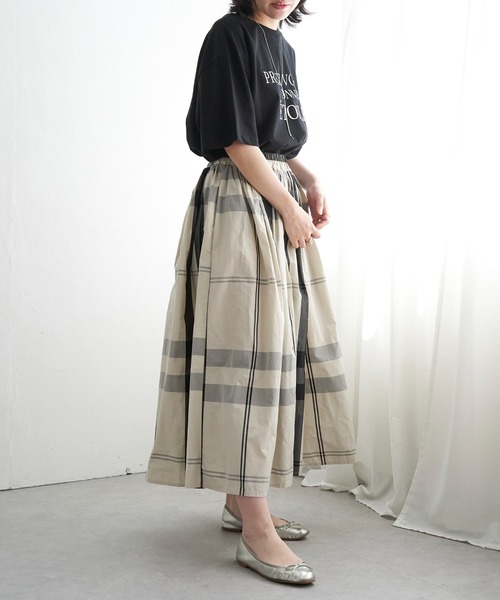 VENCEEXCHANGE（ヴァンスエクスチェンジ）の「タフタチェックギャザースカート（スカート・レディース・グリーン系/ブルー系/レッド系/ブルー/ブラック/オフホワイト/レッド/グリーン/グレー/ダークグリーン/エンジ/ネイビー/グリーン系その他/グリーン系その他2/その他1/ホワイト/ライトグレー/ライトカーキ・FREE）」の20枚目の写真