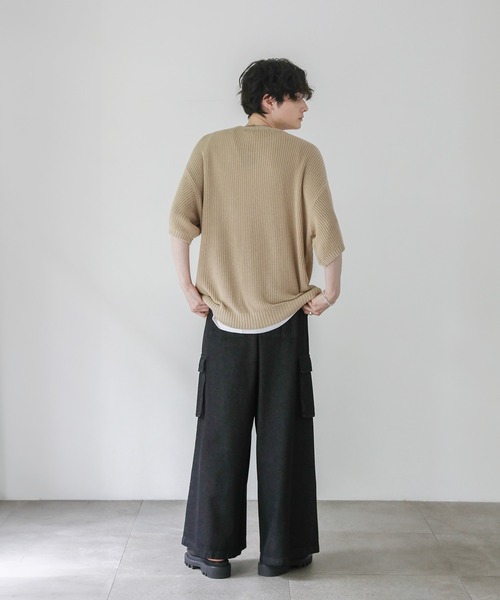 ビッグシルエット畦編みケーブルサマーニット（ニット/セーター