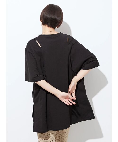 AMERICAN HOLIC（アメリカンホリック）の「バックオープンカットチュニック①（チュニック・レディース・アイボリー/ブラック・M/L）」の7枚目の写真