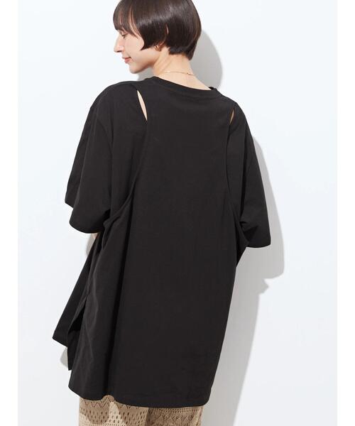 AMERICAN HOLIC（アメリカンホリック）の「バックオープンカットチュニック①（チュニック・レディース・アイボリー/ブラック・M/L）」の2枚目の写真