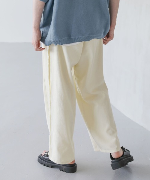 ASTRONOMY（アストロノミー）の「ヴィンテージ加工サイドフリンジ切替ワイドバギーデニム（デニムパンツ・メンズ・グレー/ブラック/サックスブルー/アイボリー・S/M/L）」の8枚目の写真