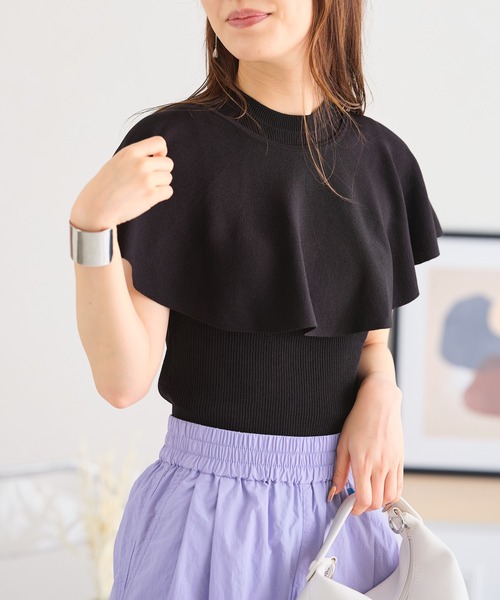 acro(アクロ)の「マルチWAYケープ付きニットプルオーバー/AC3510(Tシャツ/カットソー・レディース・ブラック/ブラウン/アイボリー・フリ-)」の7枚目の写真