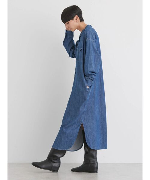 AMERICAN HOLIC（アメリカンホリック）の「デニムシャツワンピース（シャツワンピース・レディース・インディゴブルー/ブラック・M/L）」の12枚目の写真