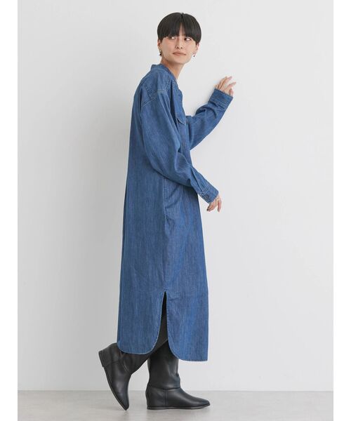 AMERICAN HOLIC（アメリカンホリック）の「デニムシャツワンピース（シャツワンピース・レディース・インディゴブルー/ブラック・M/L）」の14枚目の写真