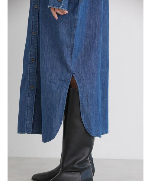 AMERICAN HOLIC（アメリカンホリック）の「デニムシャツワンピース（シャツワンピース・レディース・インディゴブルー/ブラック・M/L）」の17枚目の写真