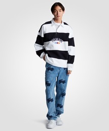  JEANS  ラガーシャツ CONVERSE (コンバース) スニーカー刺繍 半袖 BIG ラガーシャツ