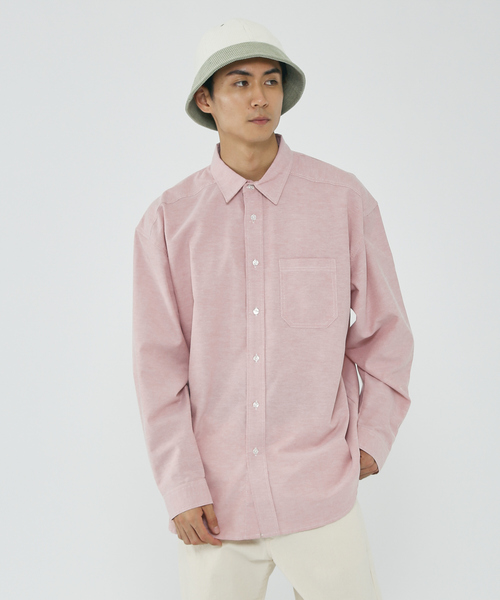 MYSELF ABAHOUSE(マイセルフアバハウス)の「ルーズ オーバー シルエット オックス レギュラーカラー シャツ(シャツ/ブラウス・メンズ・ホワイト/ピンク/ストライプ/ブルー・S/M/L/XL)」の3枚目の写真