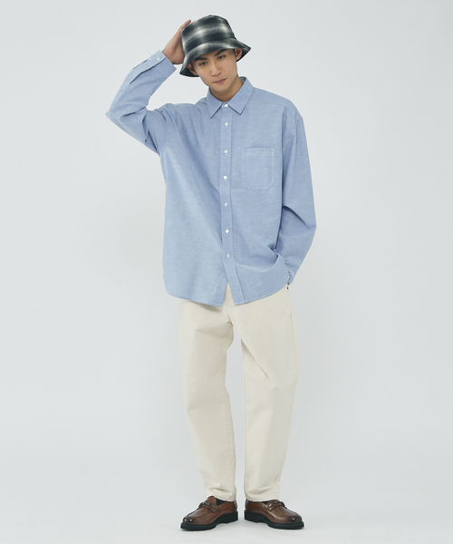 MYSELF ABAHOUSE(マイセルフアバハウス)の「ルーズ オーバー シルエット オックス レギュラーカラー シャツ(シャツ/ブラウス・メンズ・ホワイト/ピンク/ストライプ/ブルー・S/M/L/XL)」の5枚目の写真