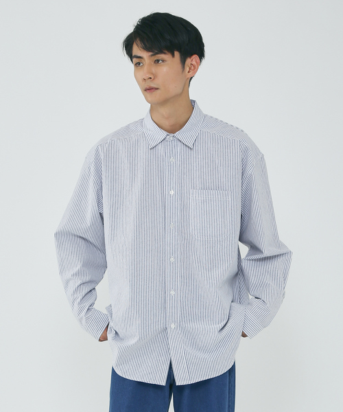 MYSELF ABAHOUSE(マイセルフアバハウス)の「ルーズ オーバー シルエット オックス レギュラーカラー シャツ(シャツ/ブラウス・メンズ・ホワイト/ピンク/ストライプ/ブルー・S/M/L/XL)」の22枚目の写真