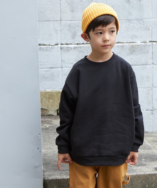 PAIRMANON STREET（ペアマノンストリート）の「【PAIRMANON STREET】ベーシック ガゼット付き トレーナー（スウェット・キッズ・ブラック系その他/カーキ/ネイビー/グレー/レッド系その他/ブラウン/マスタード・130/120/90/140/110/100/150）」の2枚目の写真