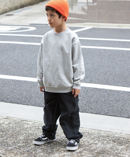 PAIRMANON STREET（ペアマノンストリート）の「【PAIRMANON STREET】ベーシック ガゼット付き トレーナー（スウェット・キッズ・ブラック系その他/カーキ/ネイビー/グレー/レッド系その他/ブラウン/マスタード・130/120/90/140/110/100/150）」の11枚目の写真