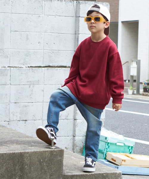 PAIRMANON STREET（ペアマノンストリート）の「【PAIRMANON STREET】ベーシック ガゼット付き トレーナー（スウェット・キッズ・ブラック系その他/カーキ/ネイビー/グレー/レッド系その他/ブラウン/マスタード・130/120/90/140/110/100/150）」の21枚目の写真