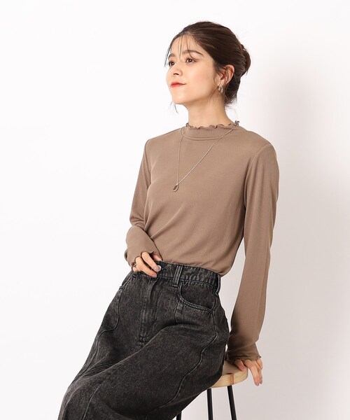 SHOO・LA・RUE（シューラルー）の「◆シアーハイネックインナー（Tシャツ/カットソー・レディース・ホワイト系/サンドベージュ/ブラック・02/03/04）」の3枚目の写真