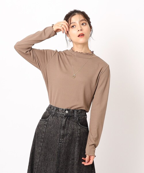 SHOO・LA・RUE（シューラルー）の「◆シアーハイネックインナー（Tシャツ/カットソー・レディース・ホワイト系/サンドベージュ/ブラック・02/03/04）」の13枚目の写真