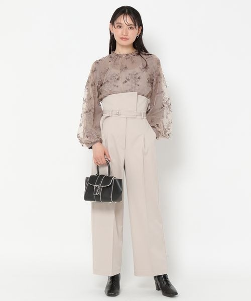 mysty woman（ミスティウーマン）の「ハイウエスト2wayパンツ 972151（その他パンツ・レディース・ホワイト系その他/ブラック/ブラウン系その他・FREE）」の4枚目の写真