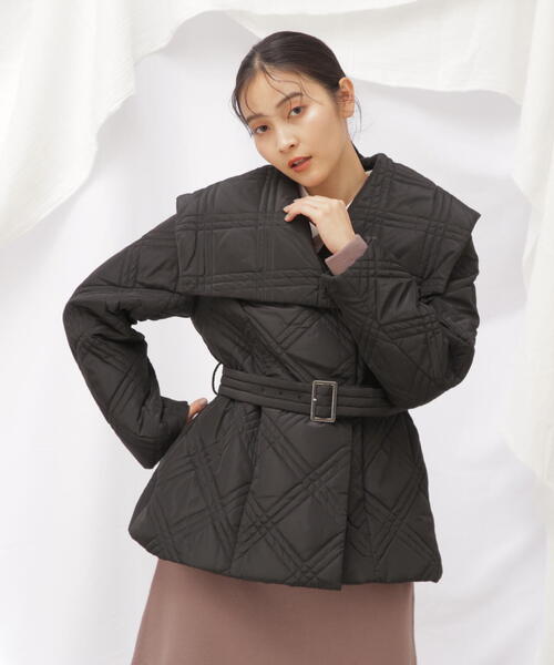 JILL by JILL STUART（ジルバイジルスチュアート）の「◇キルティングビッグカラージャケット（その他アウター・レディース・グレー/ピンク/ブラック・SMALL/MEDIUM）」の9枚目の写真