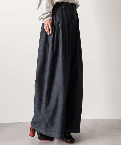 CALIFORNIA OUTFITTERS（カリフォルニア アウトフィッターズ）の「3-7E2 デニム 4タック ワイドパンツ ストレート（デニムパンツ・レディース・ブルー/ワンウォッシュ/ライトブルー・SMALL/MEDIUM/LARGE）」の3枚目の写真