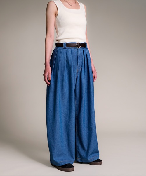 CALIFORNIA OUTFITTERS（カリフォルニア アウトフィッターズ）の「3-7E2 デニム 4タック ワイドパンツ ストレート（デニムパンツ・レディース・ブルー/ワンウォッシュ/ライトブルー・SMALL/MEDIUM/LARGE）」の15枚目の写真