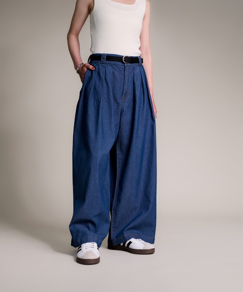 CALIFORNIA OUTFITTERS（カリフォルニア アウトフィッターズ）の「3-7E2 デニム 4タック ワイドパンツ ストレート（デニムパンツ・レディース・ブルー/ワンウォッシュ/ライトブルー・SMALL/MEDIUM/LARGE）」の7枚目の写真