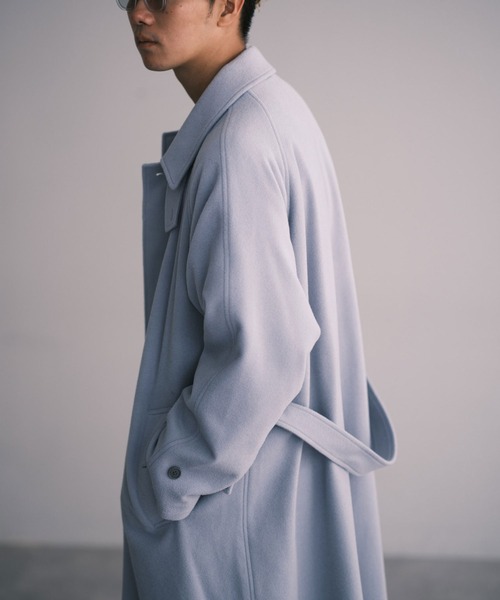 CIAOPANIC（チャオパニック）の「【RAXA/ラシャ】ベルテッドステンコート（ステンカラーコート・レディース・ブラウン/サックスブルー/ブラック/グレー/ホワイト・M/L）」の19枚目の写真