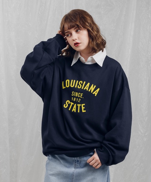 MUHET（ミュエータ）の「フェルトロゴスウェット（スウェット・レディース・ネイビー/カーキ/ブラック・X-LARGE/MEDIUM）」の3枚目の写真