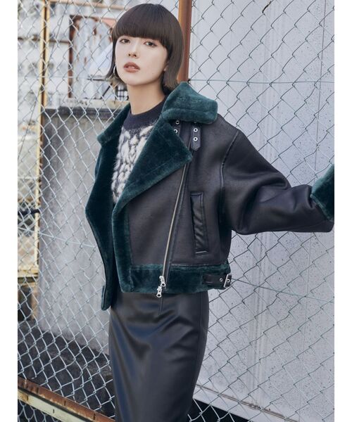 MURUA（ムルーア）の「ジオメシャギーニット（ニット/セーター・レディース・グリーン/アイボリー/ブラック・FREE）」の8枚目の写真