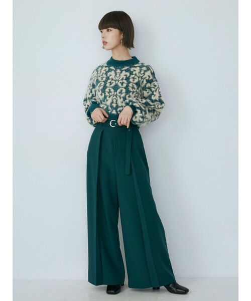 MURUA（ムルーア）の「ジオメシャギーニット（ニット/セーター・レディース・グリーン/アイボリー/ブラック・FREE）」の10枚目の写真