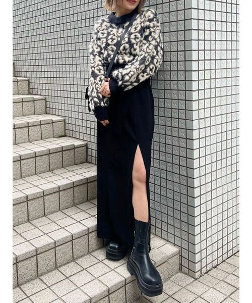 MURUA（ムルーア）の「ジオメシャギーニット（ニット/セーター・レディース・グリーン/アイボリー/ブラック・FREE）」の20枚目の写真