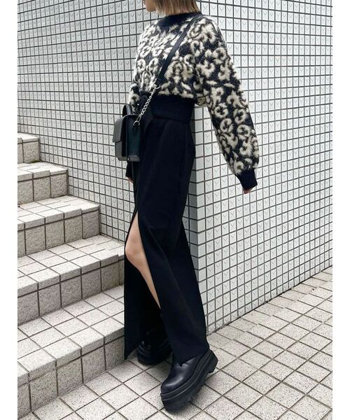 MURUA（ムルーア）の「ジオメシャギーニット（ニット/セーター・レディース・グリーン/アイボリー/ブラック・FREE）」の19枚目の写真