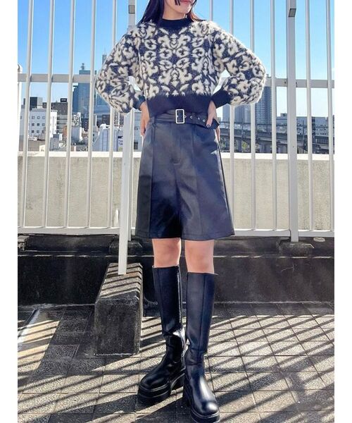 MURUA（ムルーア）の「ジオメシャギーニット（ニット/セーター・レディース・グリーン/アイボリー/ブラック・FREE）」の17枚目の写真