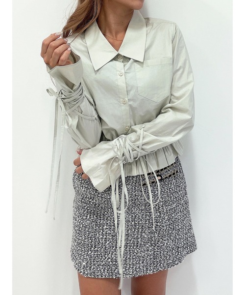 DURAS(デュラス)の「袖レースアップデザインブラウス(シャツ/ブラウス・レディース・ライトグリーン/クリーム/ライトピンク・FREE)」の4枚目の写真