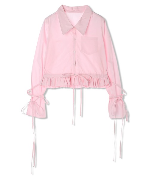 DURAS(デュラス)の「袖レースアップデザインブラウス(シャツ/ブラウス・レディース・ライトグリーン/クリーム/ライトピンク・FREE)」の6枚目の写真