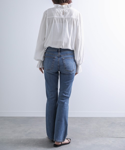 n'OrLABEL（ノアールレーベル）の「『ドビーストライプフリルブラウス』（シャツ/ブラウス・レディース・ブラック/オフホワイト・1/2）」の15枚目の写真