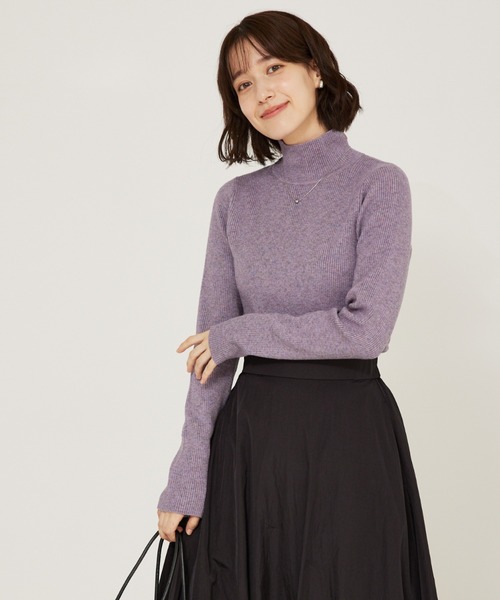 ストレッチリブハイネックプルオーバー/タートル/冬服（ニット