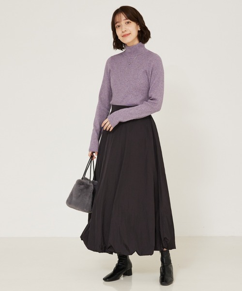 ストレッチリブハイネックプルオーバー/タートル/冬服（ニット