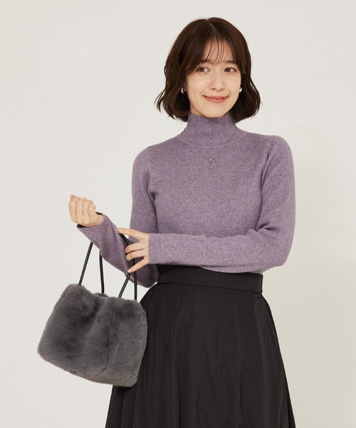 abahouse mavie（アバハウスマヴィ）の「ストレッチリブハイネックプルオーバー/タートル/冬服（ニット/セーター・レディース・ラベンダー/ブラック/ホワイト/ホワイト系その他/アイボリー/ブラック系その他/ダークグリーン・フリー）」の20枚目の写真