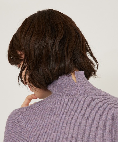 セール】ストレッチリブハイネックプルオーバー/タートル/冬服（ニット