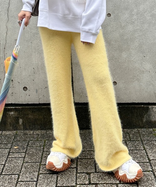 Alley by w closet（アリーバイダブルクローゼット）の「【Alley】ふわふわニットパンツ（その他パンツ・レディース・ピンク/イエロー/オフホワイト・FREE）」の3枚目の写真