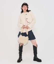 TINA JOJUN ノーカラー フェイクファーコート ノーカラーフェイクファーコート | Kana | TINA：JOJUN