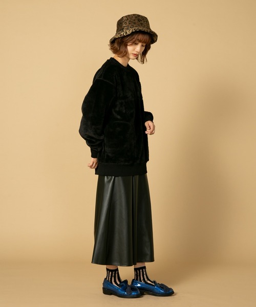 JEMORGAN（ジェーイーモーガン）の「【JEMORGAN/ジェイイーモーガン】ボアボンディング　ビッグシルエット　トレーナー　スウェット（スウェット・メンズ・カーキ/ブラック/ダークブラウン・MEDIUM/X-LARGE/LARGE）」の9枚目の写真