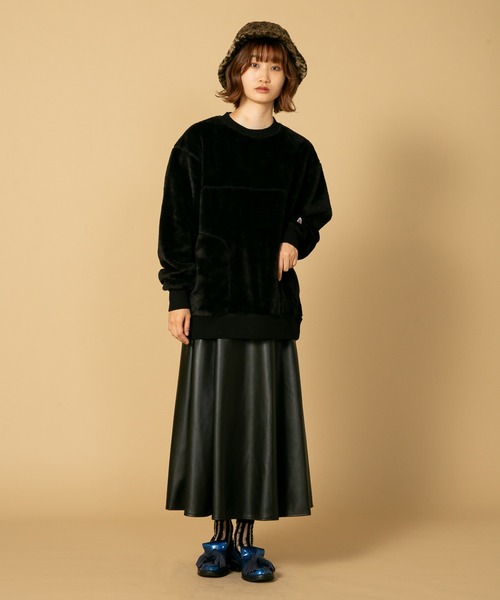 JEMORGAN（ジェーイーモーガン）の「【JEMORGAN/ジェイイーモーガン】ボアボンディング　ビッグシルエット　トレーナー　スウェット（スウェット・メンズ・カーキ/ブラック/ダークブラウン・MEDIUM/X-LARGE/LARGE）」の4枚目の写真