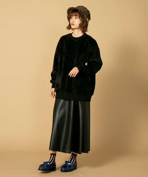 JEMORGAN（ジェーイーモーガン）の「【JEMORGAN/ジェイイーモーガン】ボアボンディング　ビッグシルエット　トレーナー　スウェット（スウェット・メンズ・カーキ/ブラック/ダークブラウン・MEDIUM/X-LARGE/LARGE）」の6枚目の写真